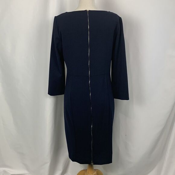 Armani Collezioni Navy Drape Neck MIDI Dress - Picture 4 of 16